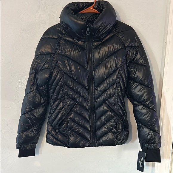 GUESS Women's Black Puffer Jacket - Picture 1 of 4